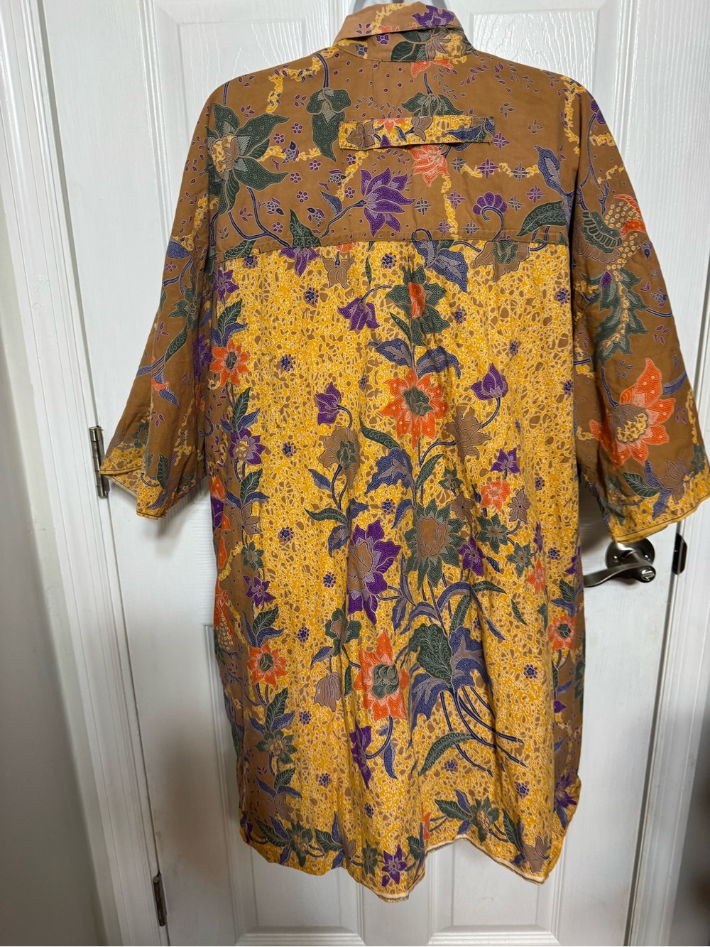 VTG Lotus koi fish floral Rare Venezia earthy Men's Brown Floral Short 26/28 - Picture 2 of 6
